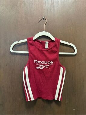 Forever 21 Red Crop Tank with White Side Stripes